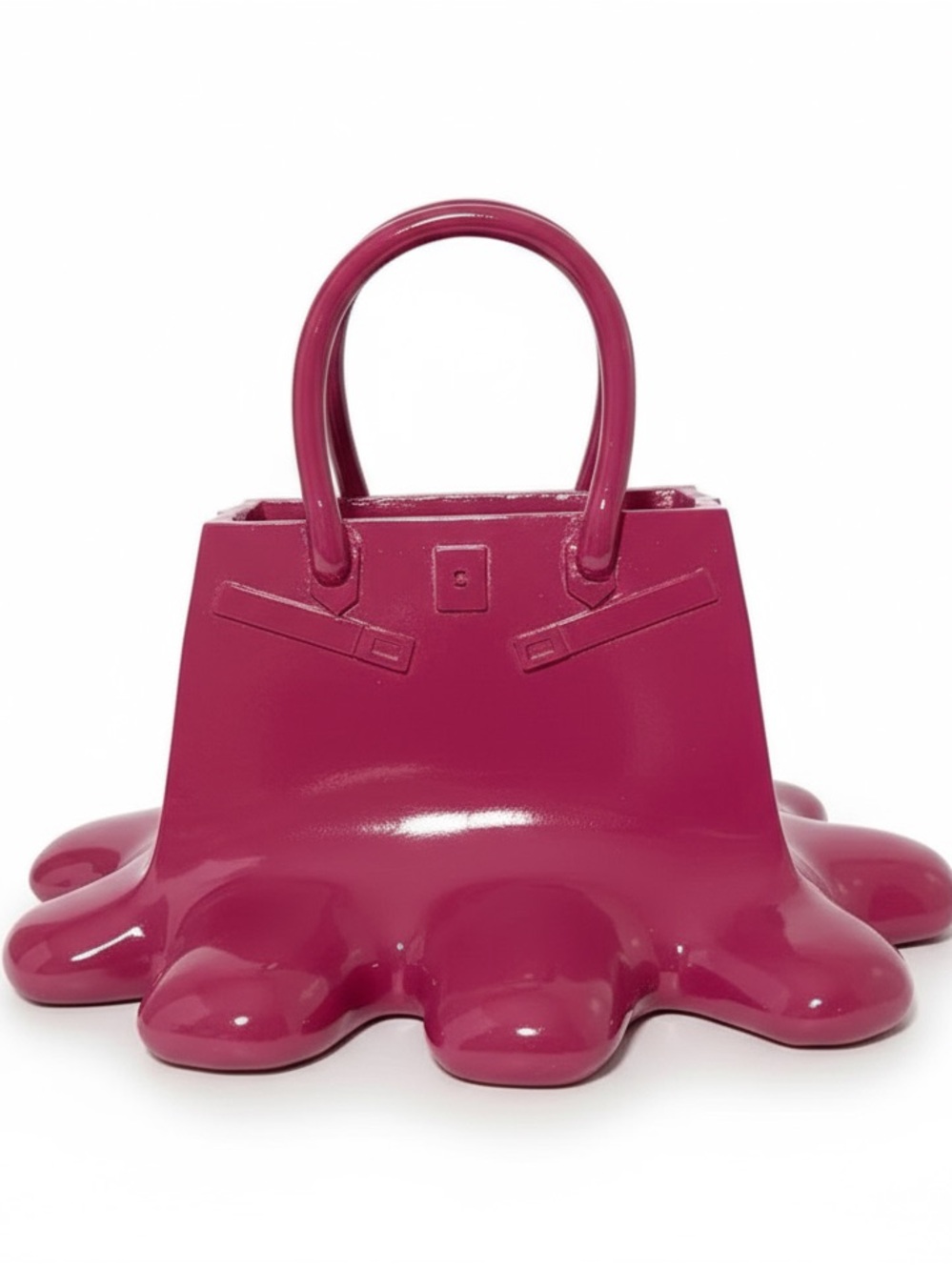 Hot Pink Sculptural Tote Bag Vase